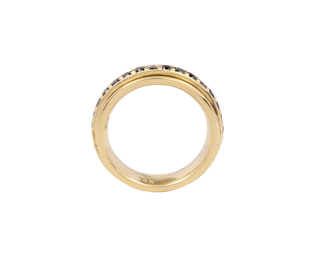 Champagne and Black Diamond Spinner Ring