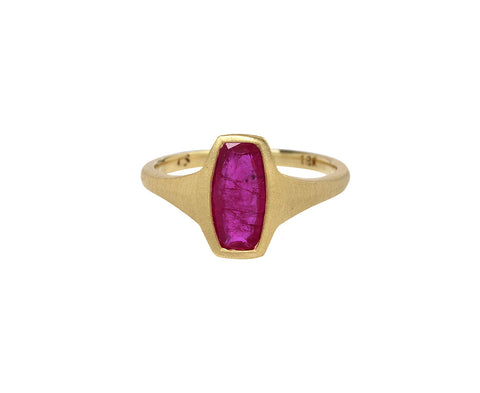 Elizabeth Street Ruby Signet Ring