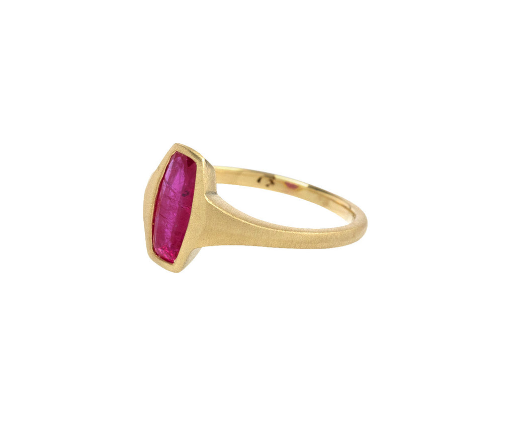 Elizabeth Street Ruby Signet Ring Side View