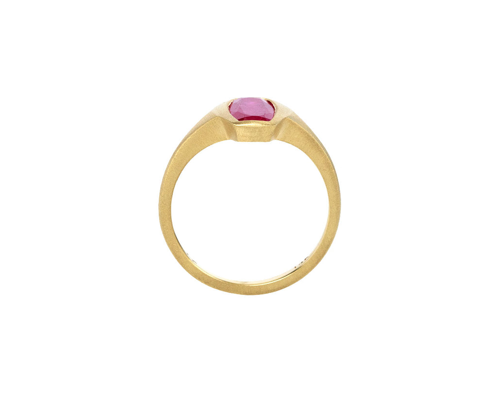 Elizabeth Street Ruby Signet Ring Top View