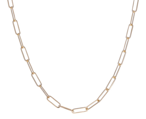 16" Gold Thin Paperclip Chain Necklace
