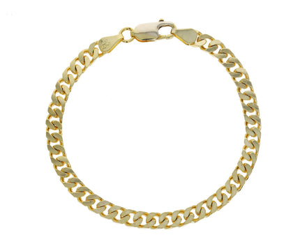 Gold Solid Cuban Chain Link Bracelet