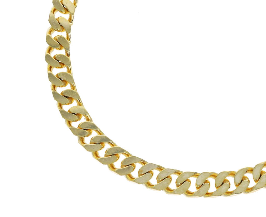 Gold Solid Cuban Chain Link Bracelet