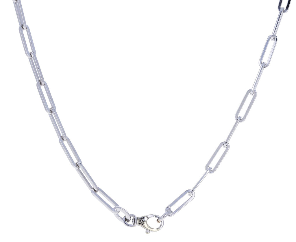 White Gold 18" Solid Paper Clip Chain Necklace