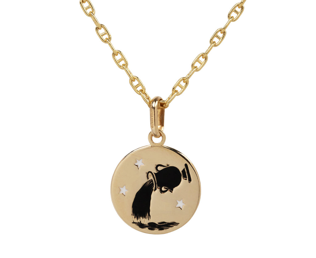 Stephanie Windsor Vintage Aquarius Zodiac Charm Pendant ONLY On Chain