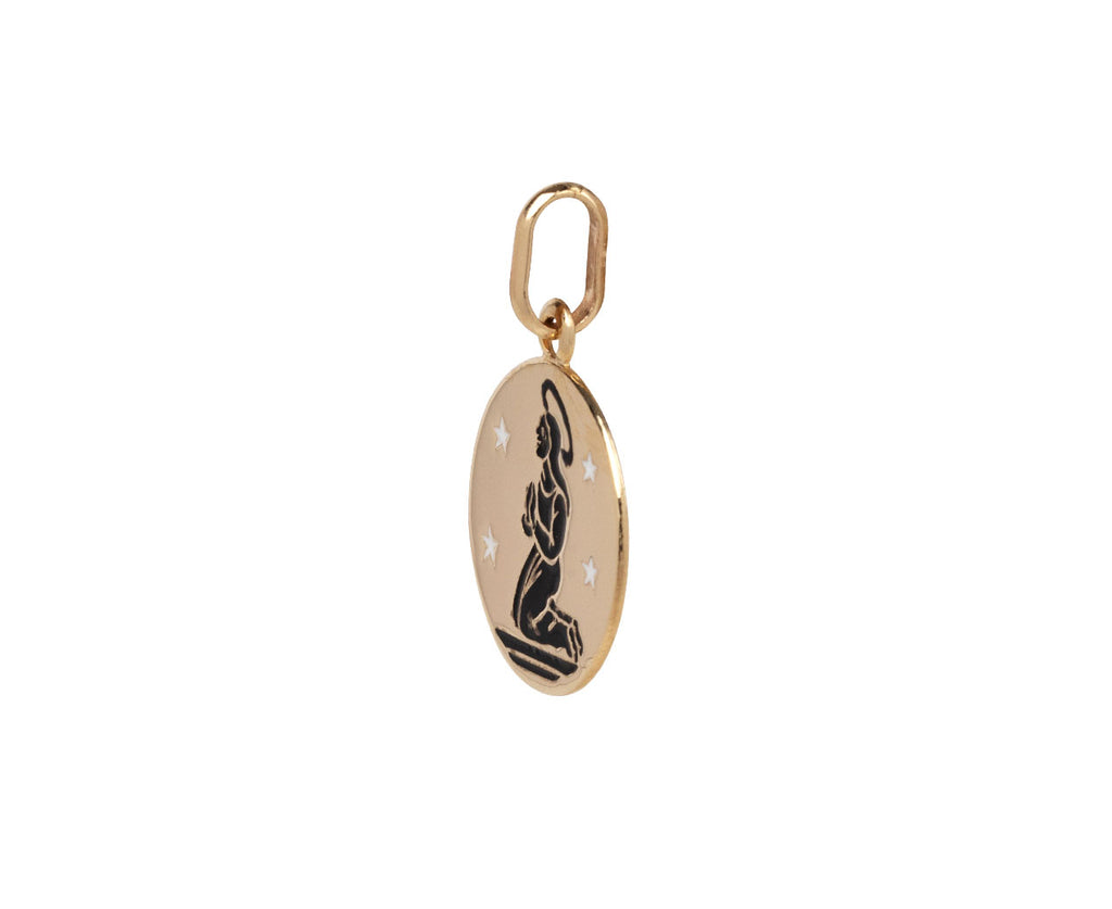 Stephanie Windsor Vintage Virgo Zodiac Charm Pendant ONLY Side View