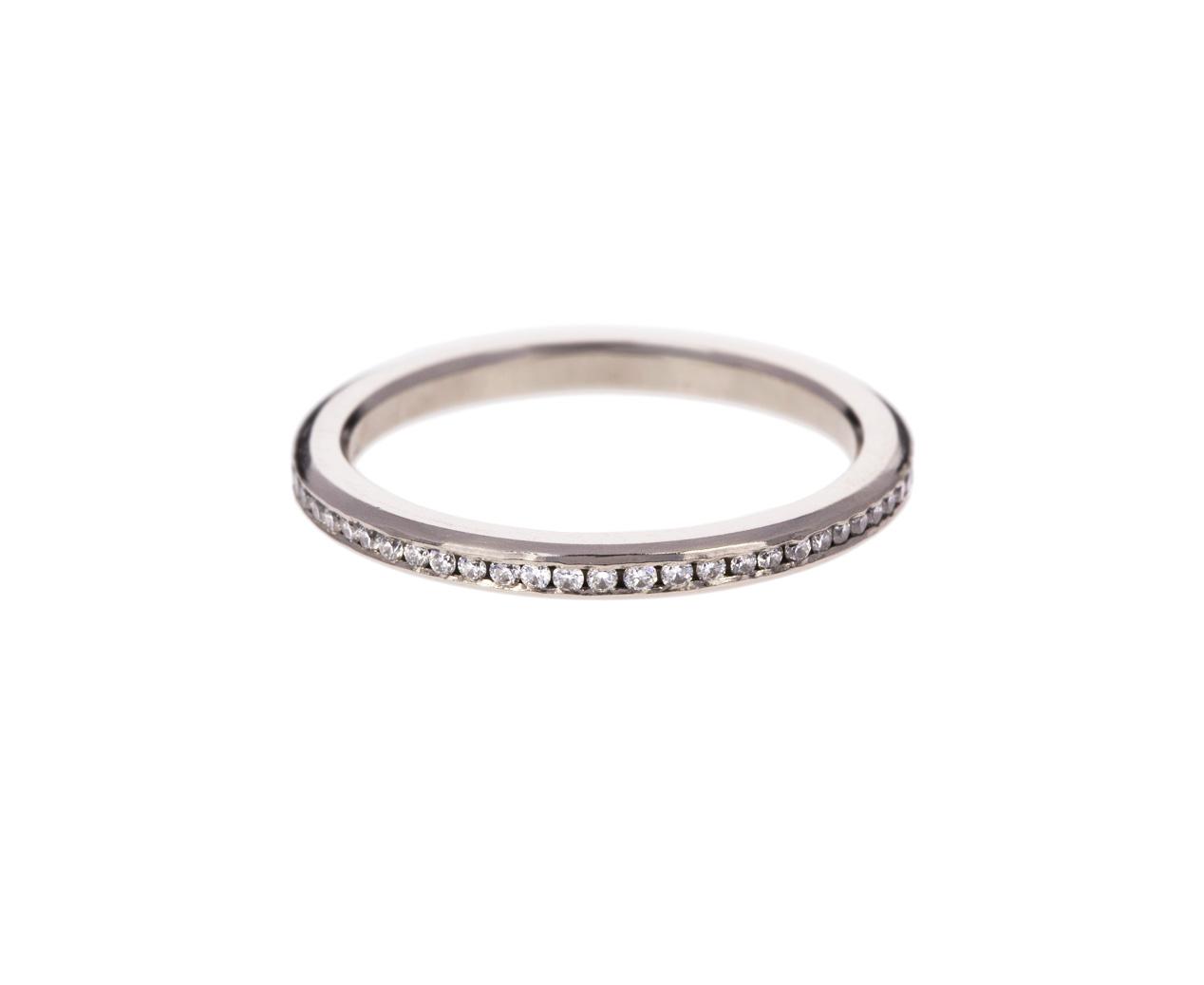 Palladium Matt Centre and Polished Groove 0.04 carat Diamond 5mm Wedding  Ring