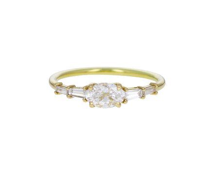 Antique Moval Diamond Solitaire Ring