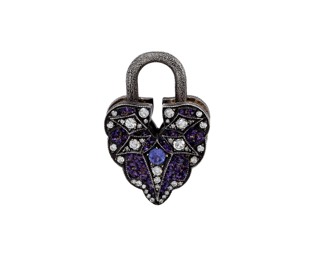 Sevan Bicakci Tanzanite and Diamond Aspen Leaf Padlock Pendant