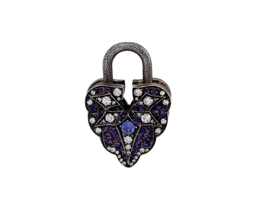 Sevan Bicakci Tanzanite and Diamond Aspen Leaf Padlock Pendant