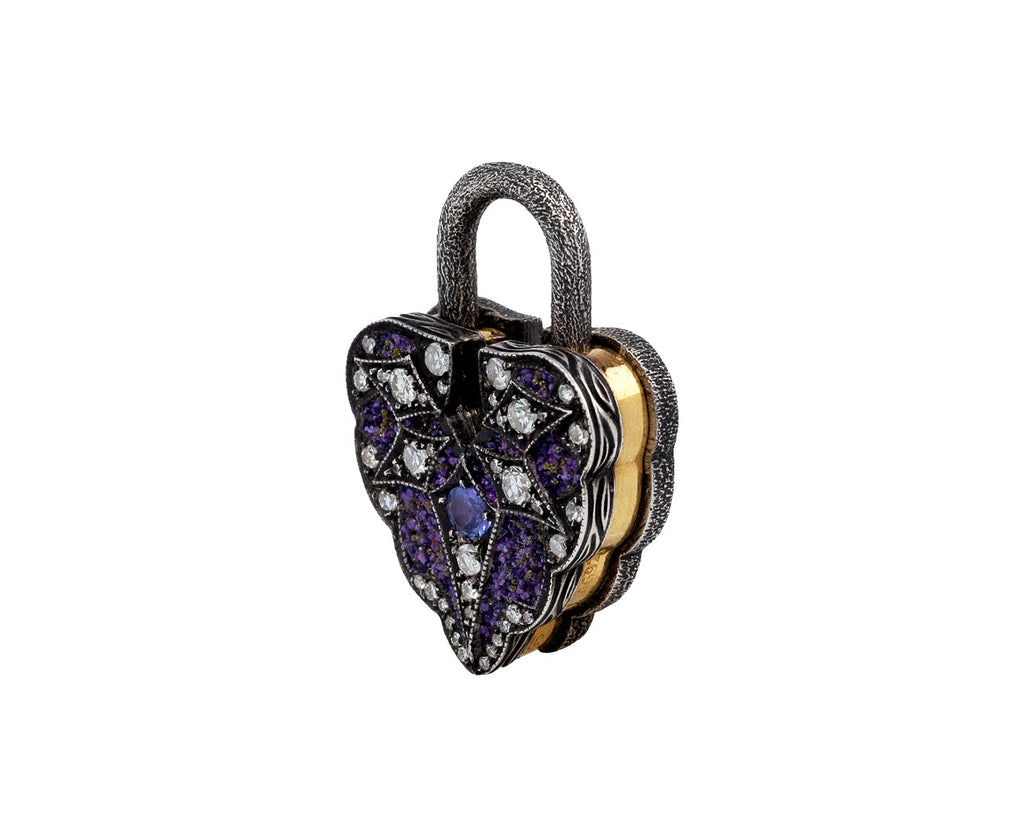 Sevan Bicakci Tanzanite and Diamond Aspen Leaf Padlock Pendant Side View