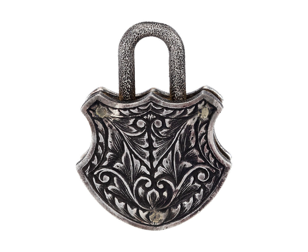 Sevan Bicakci Carved Green Amethyst Peacock Padlock Pendant Back View
