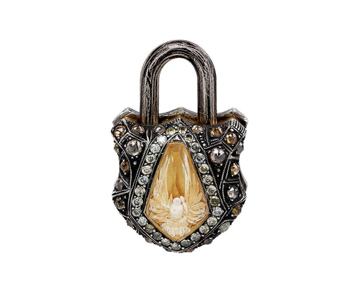 Sevan Bicakci Carved Dove in Flight Padlock Pendant