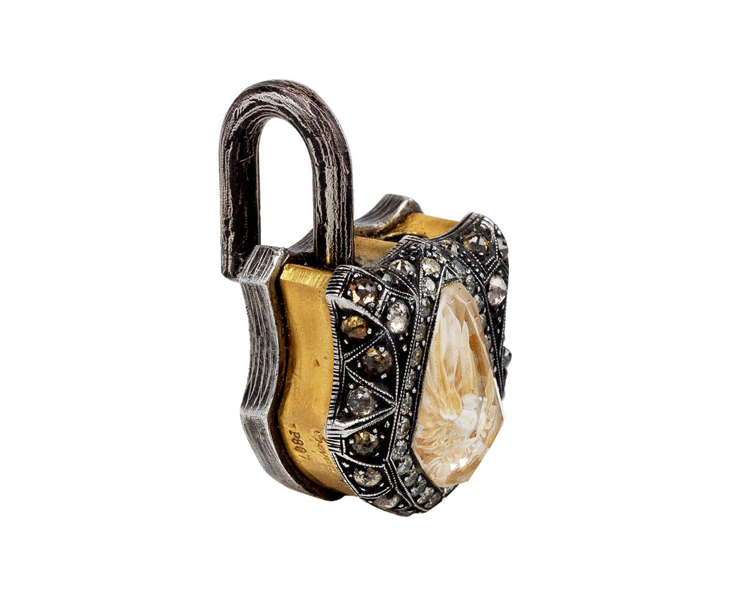 Sevan Bicakci Carved Dove in Flight Padlock Pendant Open