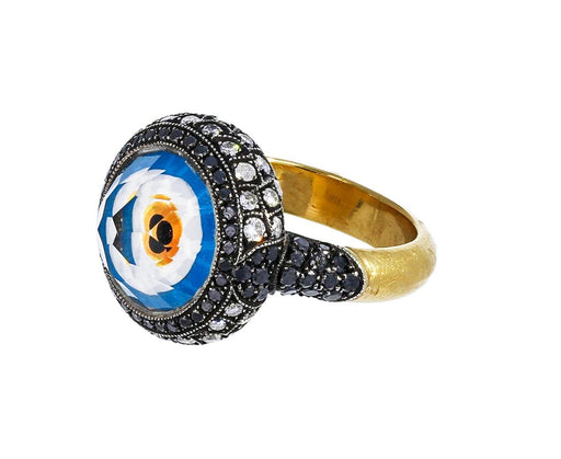 Carved Rock Quartz Evil Eye Ring - TWISTonline 