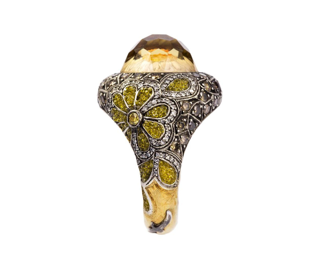 Daisy Carved Lemon Quartz Ring - TWISTonline 