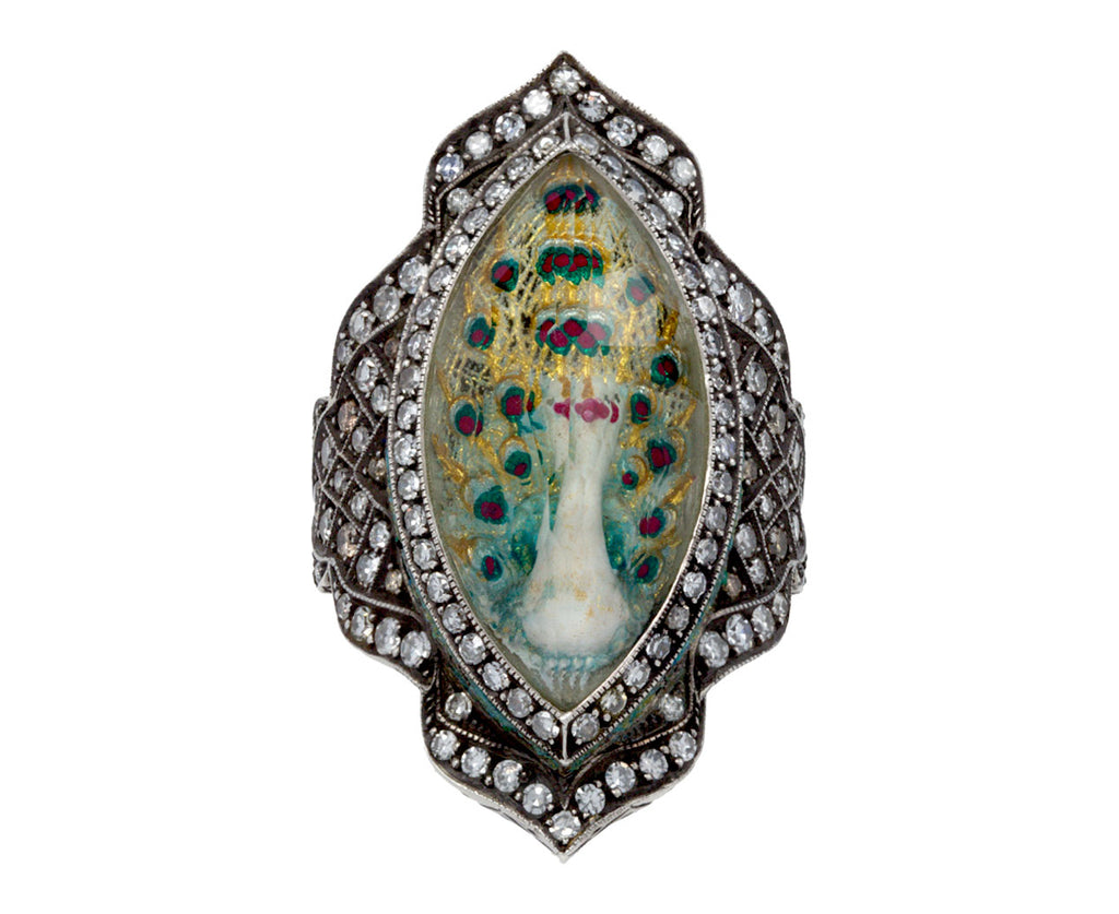 Sevan Bicakci Carved Blue Topaz Peacock Ring
