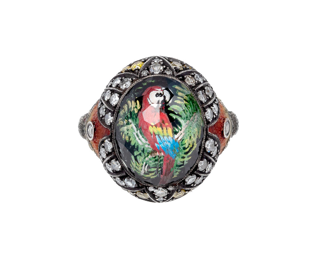 Sevan Bicakci Carved Smoky Topaz Parrot Ring