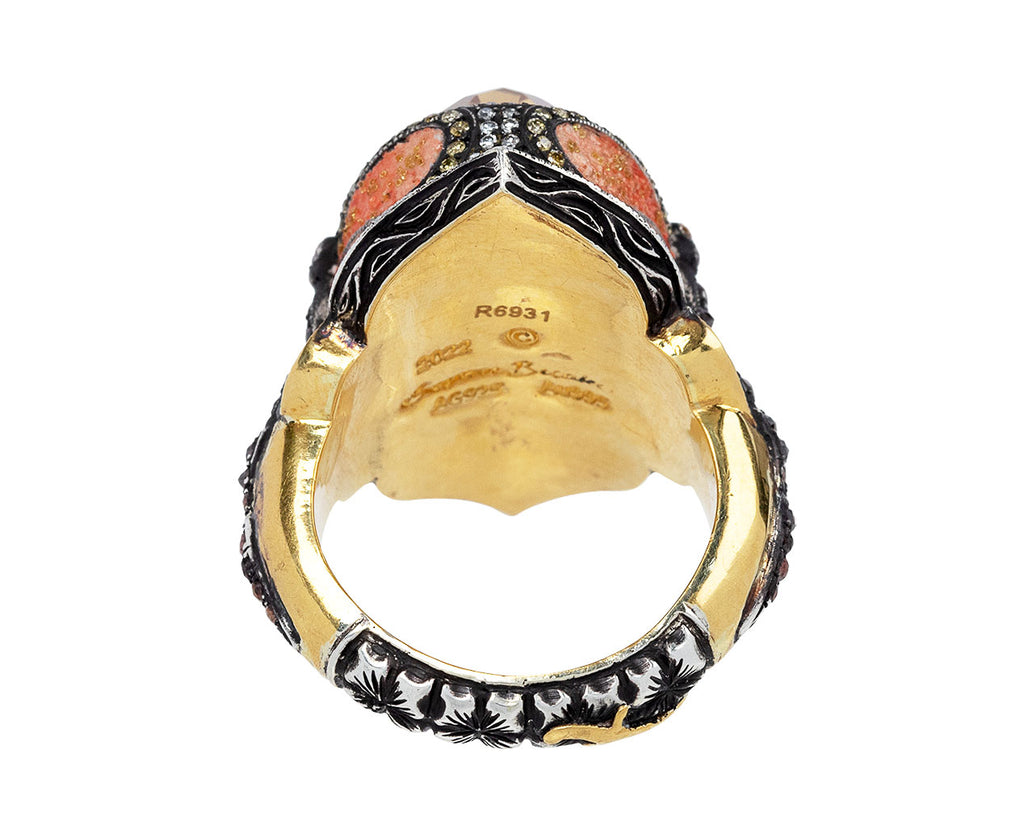 Sevan Bicakci Carved Citrine Dragonfly Ring Back View