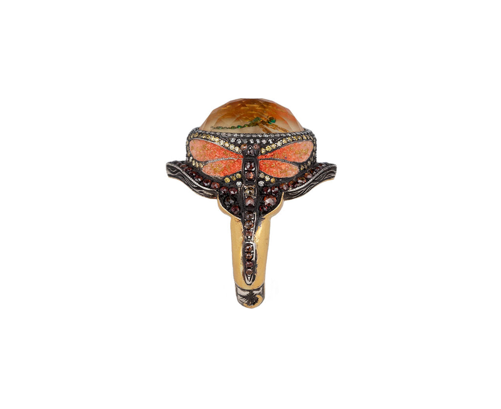 Sevan Bicakci Carved Citrine Dragonfly Ring Dragonfly view