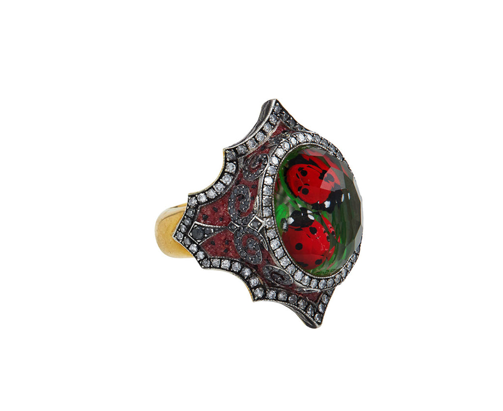 Sevan Bicakci Carved Rock Quartz Lady Bug Ring Other Side