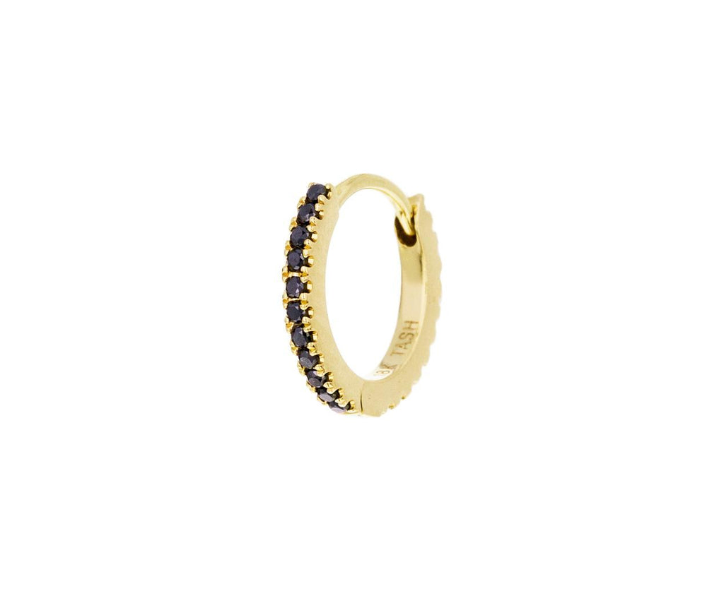 5/16 Yellow Gold Black Diamond Eternity SINGLE Hoop - TWISTonline 