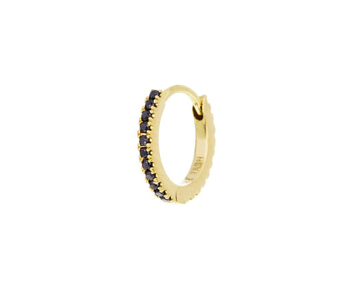 5/16 Yellow Gold Black Diamond Eternity SINGLE Hoop - TWISTonline 