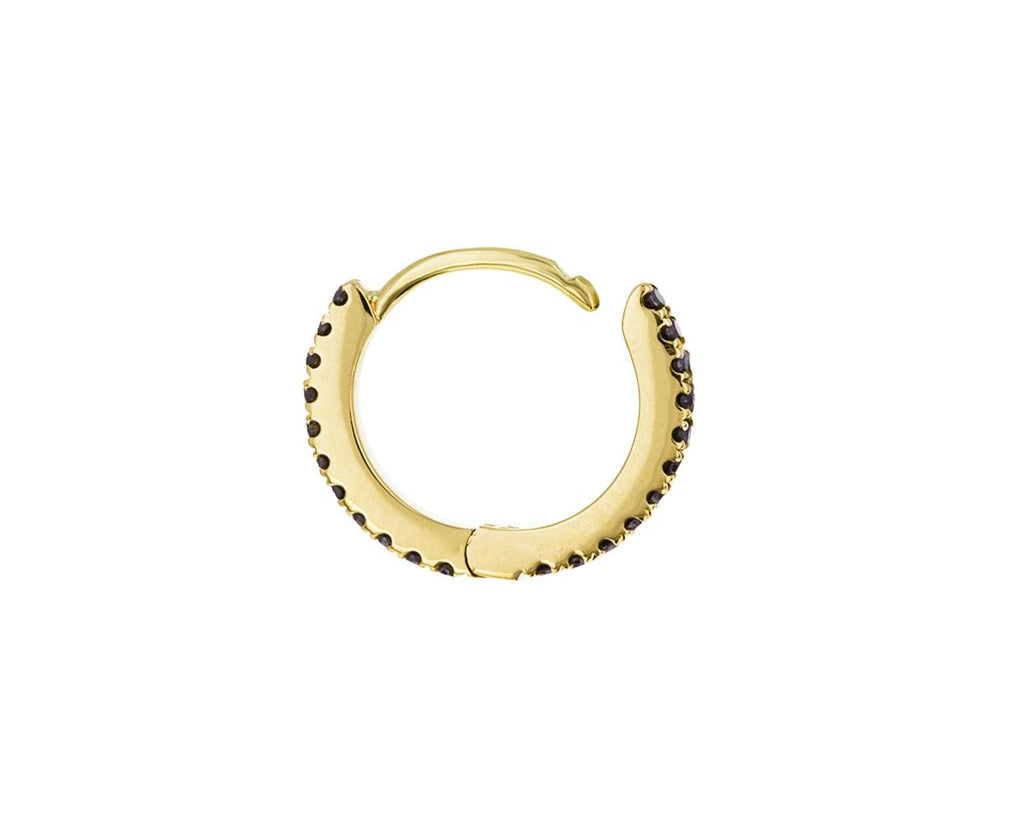 5/16 Yellow Gold Black Diamond Eternity SINGLE Hoop - TWISTonline 