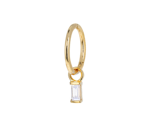 Yellow Gold Baguette Diamond Dangle Charm ONLY