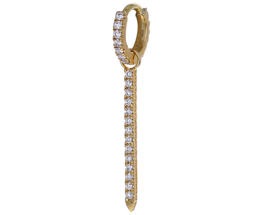 18mm Yellow Gold Sapphire and Diamond Pavé Bar Dangle Charm ONLY