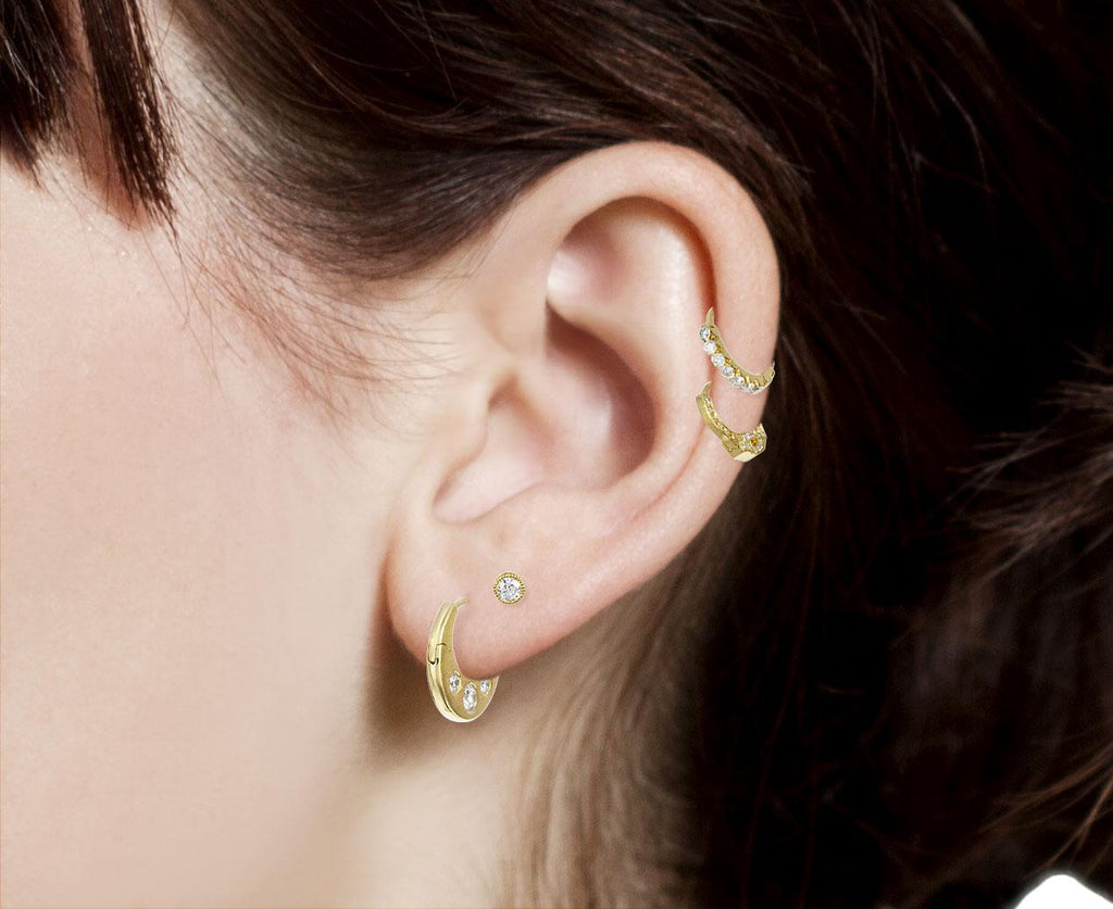 5/16 Invisibly Set Diamond SINGLE Hoop - TWISTonline 