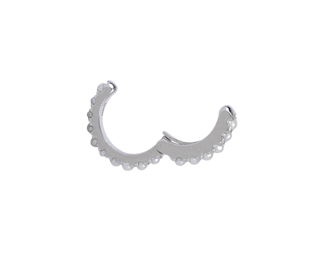 5/16 White Gold Pearl Ear SINGLE Cuff