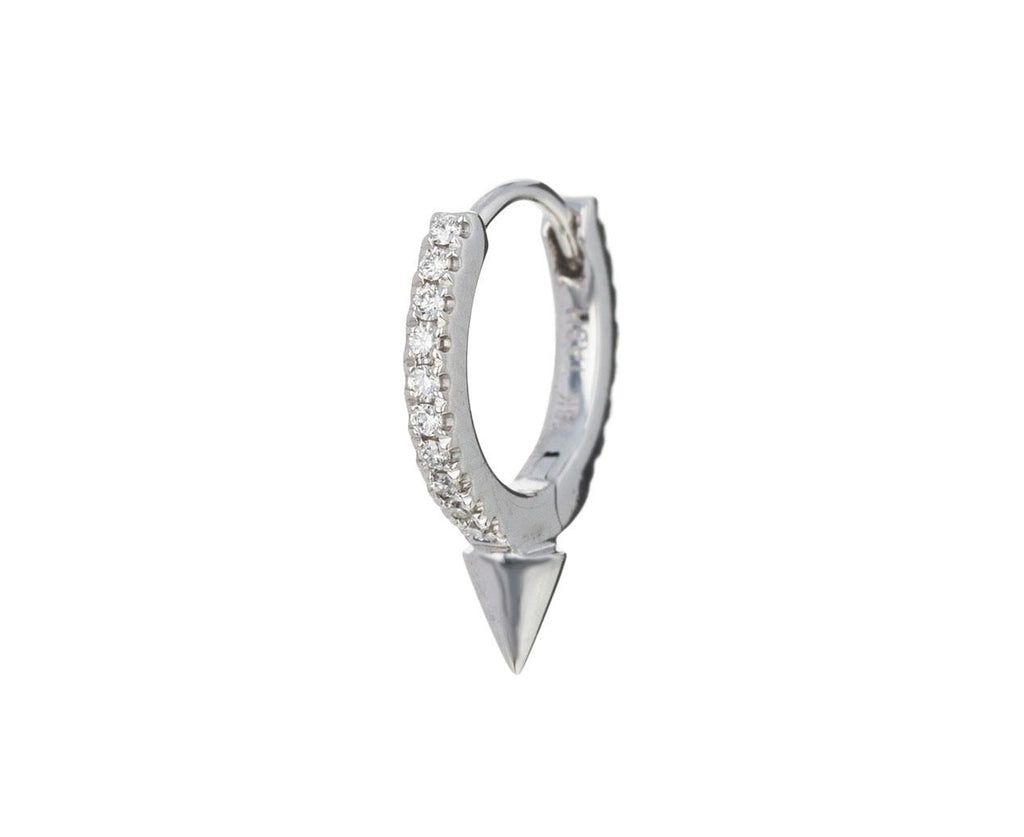 5/16 White Gold Diamond Eternity Spike SINGLE Hoop - TWISTonline 