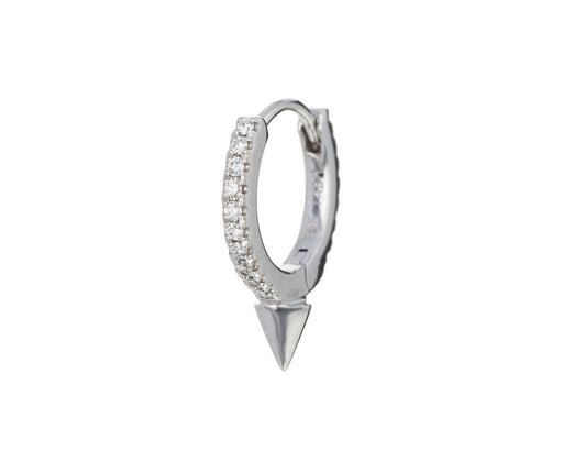 5/16 White Gold Diamond Eternity Spike SINGLE Hoop - TWISTonline 
