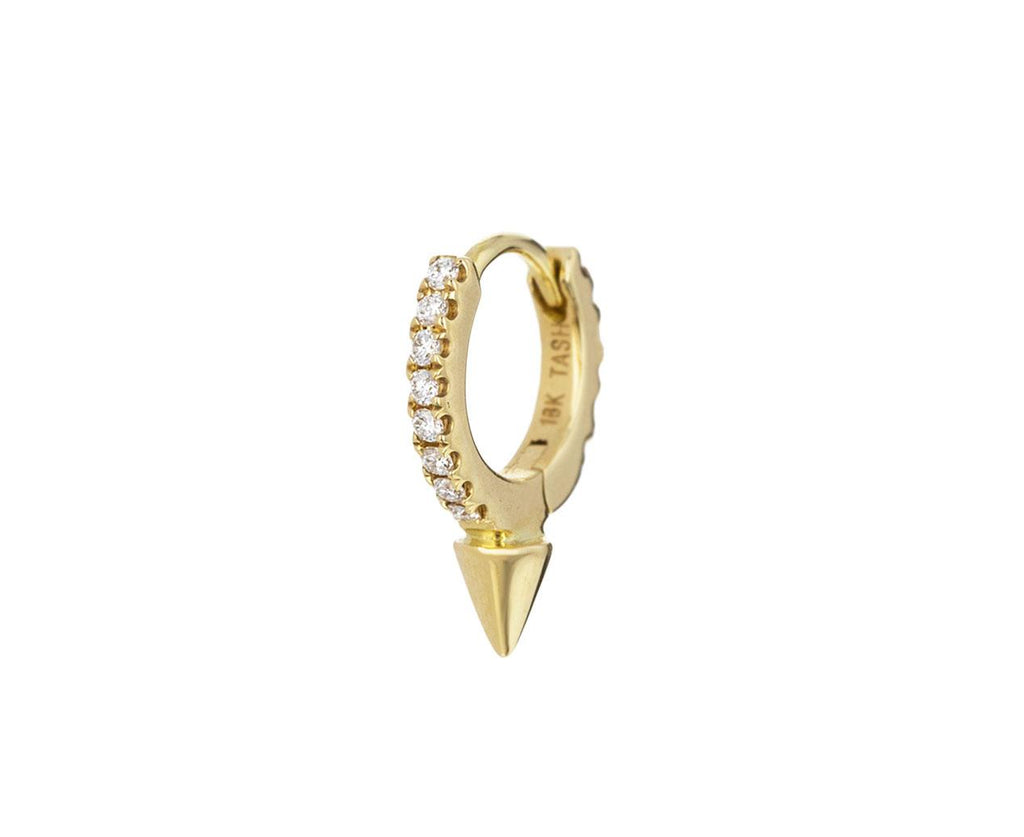 1/4 Yellow Gold Diamond Eternity Spike SINGLE Hoop - TWISTonline 