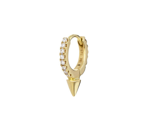 1/4 Yellow Gold Diamond Eternity Spike SINGLE Hoop - TWISTonline 