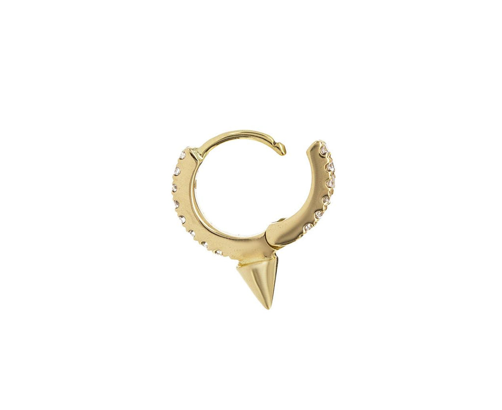 1/4 Yellow Gold Diamond Eternity Spike SINGLE Hoop - TWISTonline 