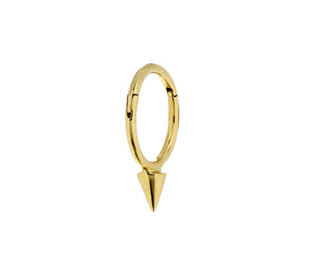 5/16 Yellow Gold Spike SINGLE Rotating Hoop - TWISTonline 