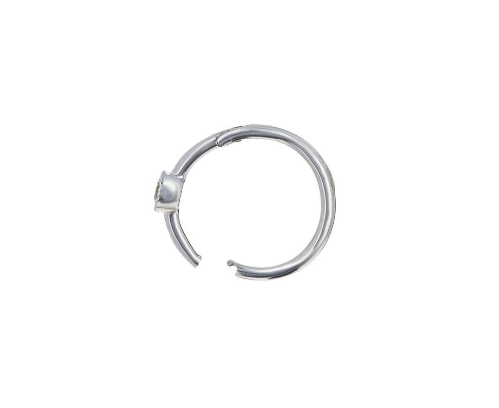 5/16 White Gold Scalloped Diamond SINGLE Rotating Hoop - TWISTonline 