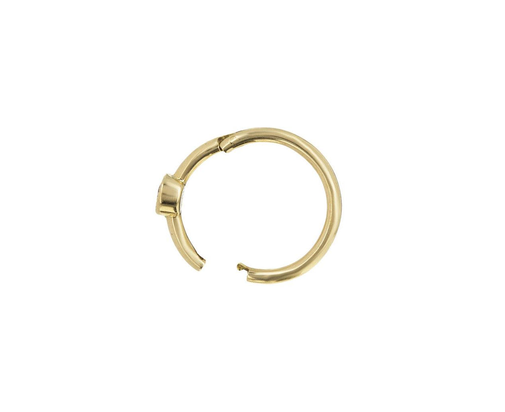 5/16 Yellow Gold Scalloped Diamond SINGLE Rotating Hoop - TWISTonline 