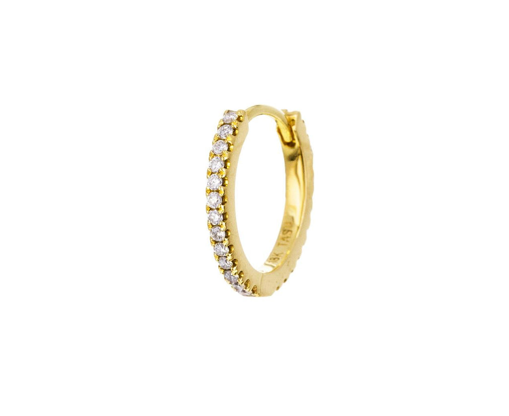 3/8 Yellow Gold Diamond Eternity SINGLE Hoop - TWISTonline 