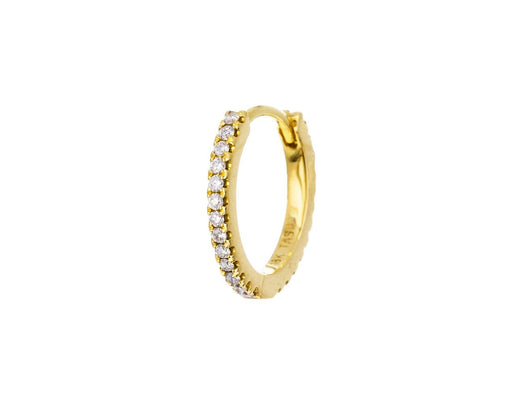 3/8 Yellow Gold Diamond Eternity SINGLE Hoop - TWISTonline 