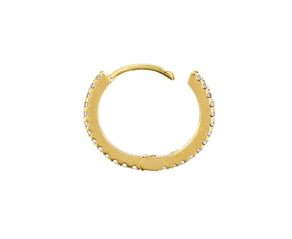 3/8 Yellow Gold Diamond Eternity SINGLE Hoop - TWISTonline 