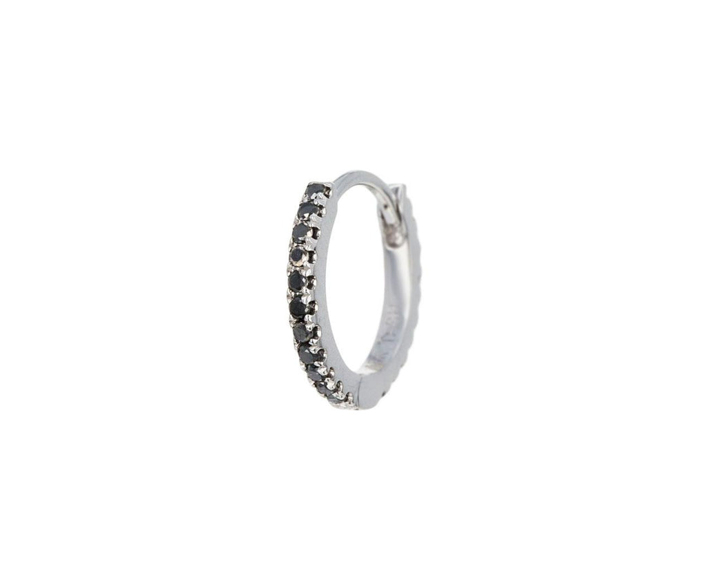 0.25 CT. T.W. Black Diamond Alternating Geometric Hoop Earrings in Sterling  Silver | Peoples Jewellers