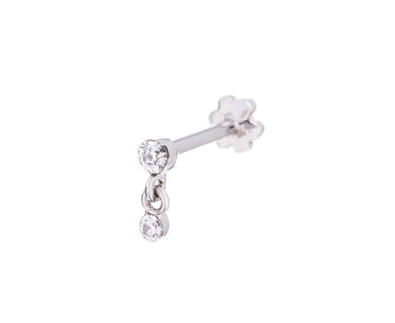 Invisible Set Diamond Dangle SINGLE Threader Stud - TWISTonline 