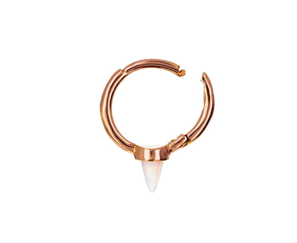 5/16 Rose Gold Opal Spike SINGLE Hoop - TWISTonline 