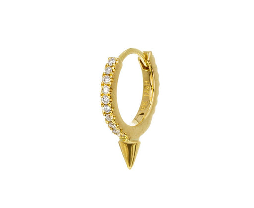 5/16 Yellow Gold Diamond Eternity Spike SINGLE Hoop - TWISTonline 