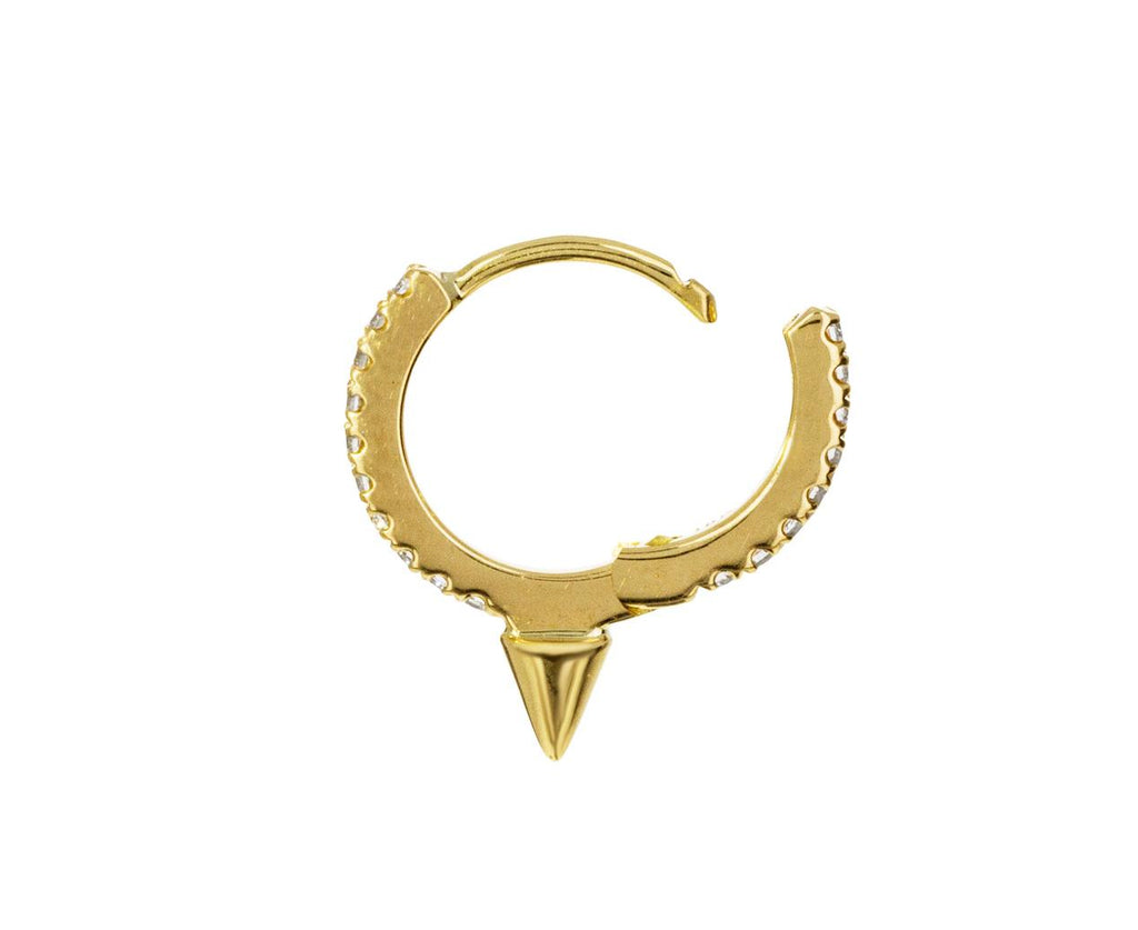 5/16 Yellow Gold Diamond Eternity Spike SINGLE Hoop - TWISTonline 