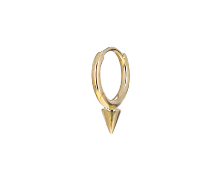 1/4 Yellow Gold Spike SINGLE Non Rotating Hoop - TWISTonline 