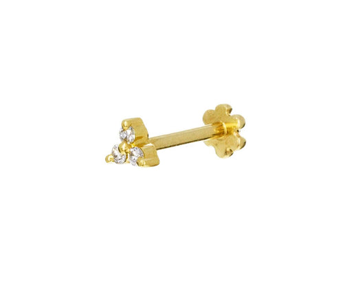 Yellow Gold Diamond Trinity SINGLE Earring - TWISTonline 